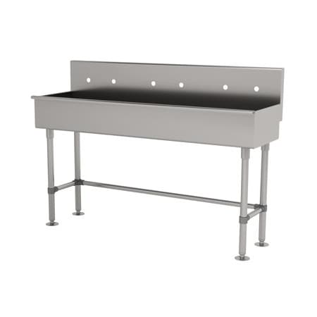 Advance Tabco 3 Station 16 Ga. 304 SS Floor Mt Square Corner Sink - Faucet Omitted 19-FM-60